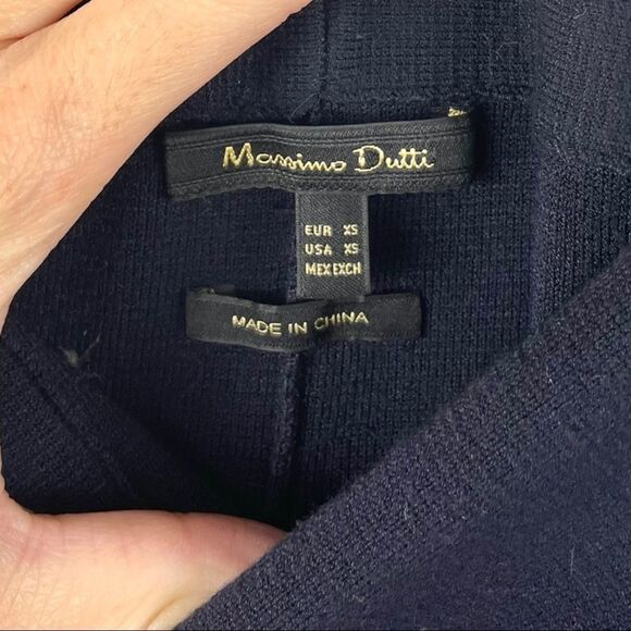 MASSIMO Dutti Navy Sweater Knit Elasticated Trousers Size XS - Picture 6 of 7